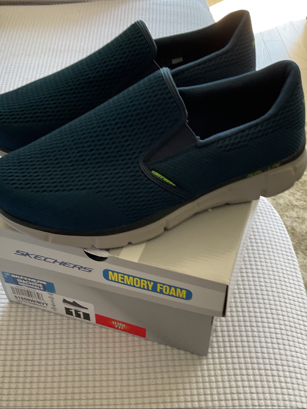 Skechers Men’s Teal Slip-On Memory Foam Loafers